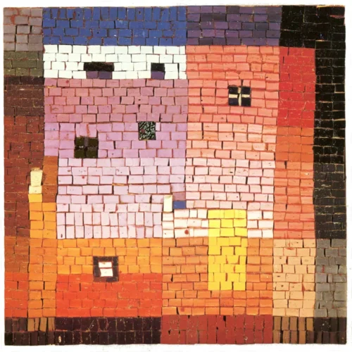 Σπίτια, 1973, ψηφιδωτό, 40 x 40 εκ., ιδιωτική συλλογή