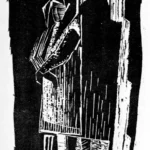 Στη φυλακή, 1961, ξυλογραφία, 27,5 x 17 εκ.