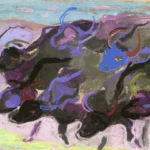 Βουβάλια, περ. 1957-62, παστέλ σε χαρτί, 24 x 34,5 εκ., ιδιωτική συλλογή