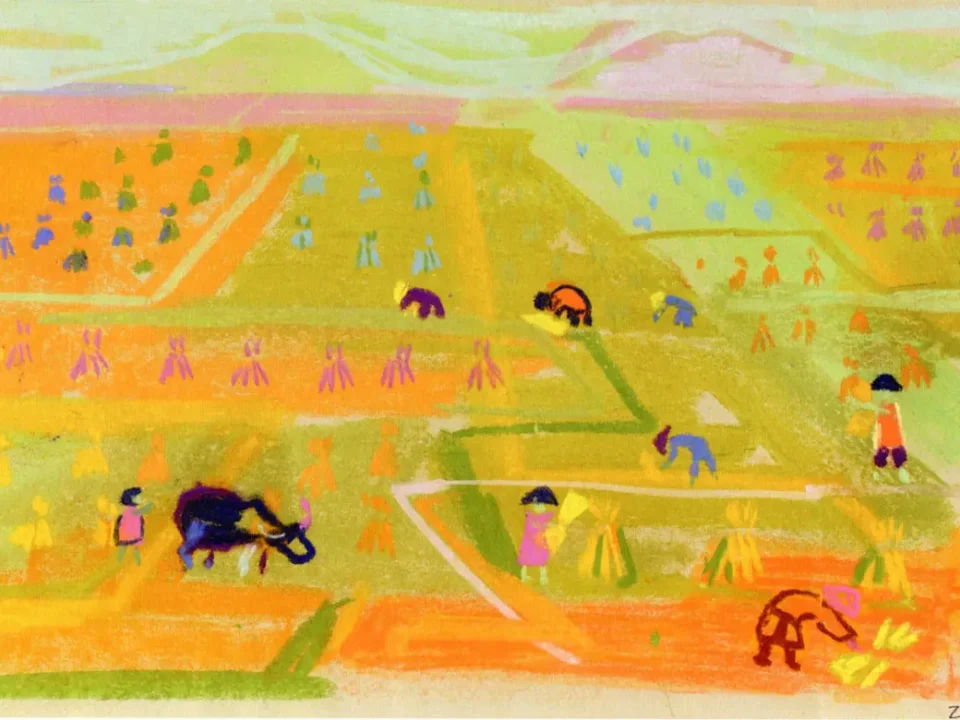 Δουλειά στον Κάμπο ΙΙ, περ. 1957-62, παστέλ σε χαρτί, 26 x 38 εκ., ιδιωτική συλλογή