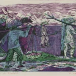 Μετά από τη δουλειά, 1956-58, έγχρωμη ξυλογραφία, 22,2 x 28,2 εκ.