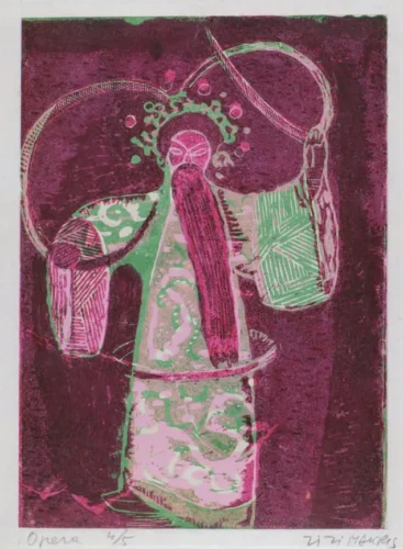 Όπερα ΙΙ, αντριός ρόλος , 1956-58, έγχρωμη ξυλογραφία, 22 x 17 εκ.